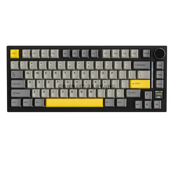 Attack Shark X820 Ultra Starry Black 75% Wireless Mechanical Gaming Keyboard, Shark Linear Switches, TFT Smart Display & Knob, Tri-Mode Bluetooth 5.1 2.4GHz & USB-C Wired, Gasket Mount, Hot-Swappable, RGB & 4000mAh Battery