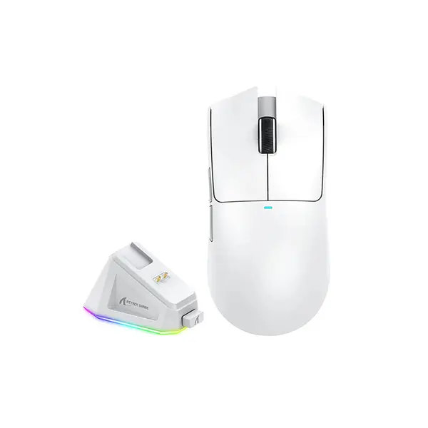 ATTACK SHARK X11 Wireless Gaming Mouse with Charging Dock White Edition, Lightweight Design, High-Precision Optical Sensor, Wireless Competitive Gaming Mouse