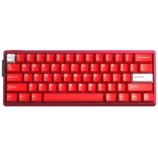 AULA AG60 Pro White + Red Wired Hall Effect Magnetic Gaming Keyboard, Aether Magnetic Switch, 60% 61-Key Layout, CNC Aluminum Case, 8K Polling Rate, 0.1ms Latency, 0.001mm Rapid Trigger Precision, Dual-Engine Structure, RGB