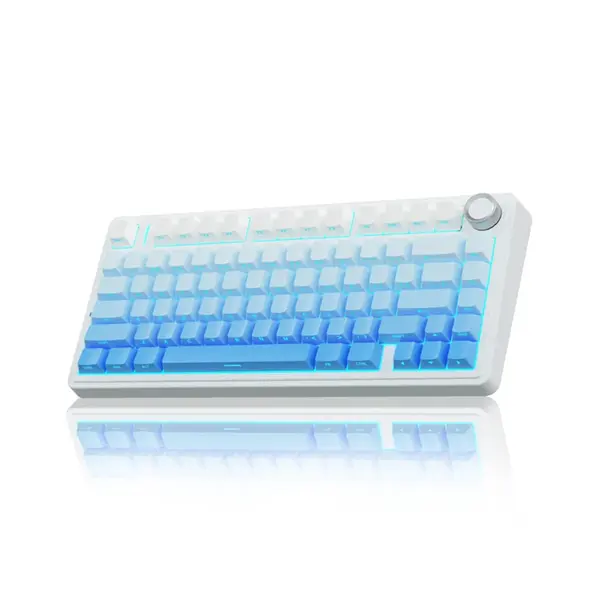 Aula F75 Gradient Blue Wireless Mechanical Gaming Keyboard, Side-Engraved Keycaps, Star Vector Switches, 75% Compact Layout, Tri-Mode Connectivity, RGB Backlighting, Hot-Swappable Keyboard