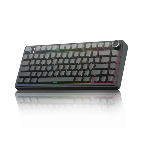 Aula F75 Gradient Grey Wireless Mechanical Gaming Keyboard, Side-Engraved Keycaps, Reaper Switches, 75% Compact Layout, Tri-Mode Connectivity, RGB Backlighting, Hot-Swappable Keyboard