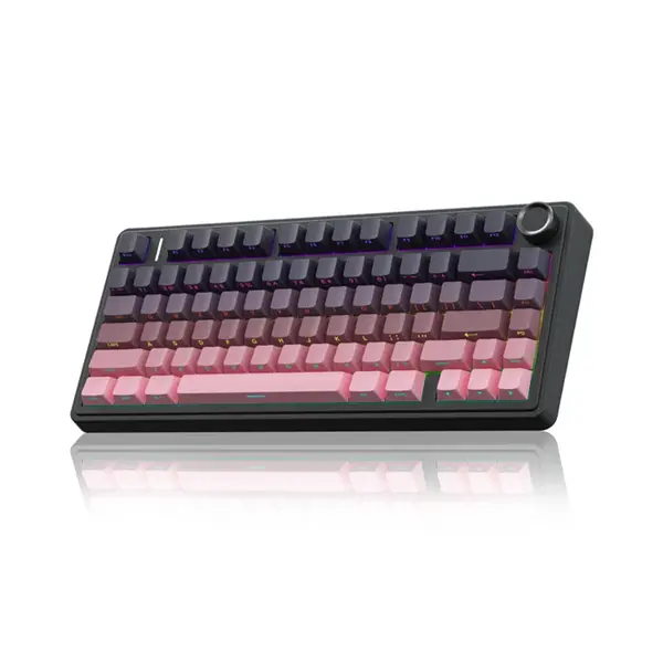 Aula F75 Gradient Pink Wireless Mechanical Gaming Keyboard, Side-Engraved Keycaps, Reaper Switches, 75% Compact Layout, Tri-Mode Connectivity, RGB Backlighting, Hot-Swappable Keyboard