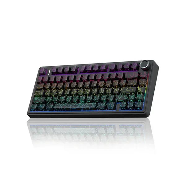 AULA F75 Pro Gasket Mount Mechanical Keyboard Black Contour Edition, Compact Layout Design, RGB Lighting Effects, Mechanical Gaming Keyboard
