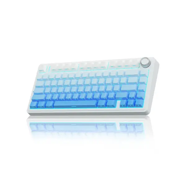 AULA F75 Pro Gasket Mount Mechanical Keyboard Glacier Blue Edition, Compact Layout Design, RGB Lighting Effects, Mechanical Gaming Keyboard