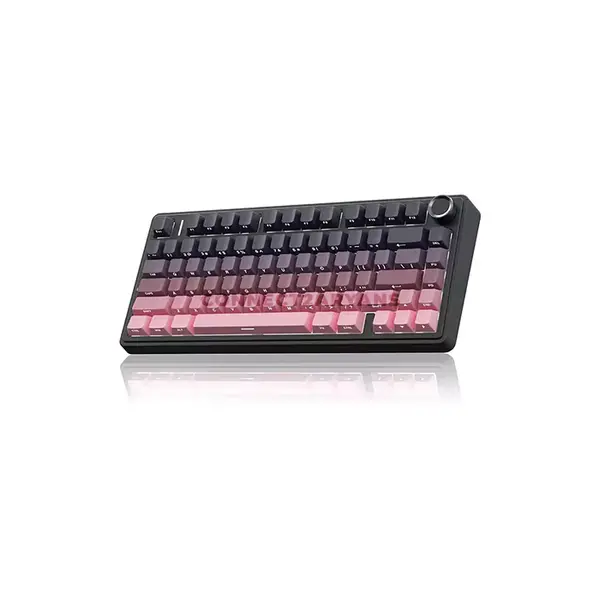 Aula F87 Pro Gradient Pink Wireless Mechanical Gaming Keyboard, Contoured Side-Engraved Keycaps, Gray Wood Switches, 8000mAh Battery, Tri-Mode Connectivity, RGB Backlighting, Hot-Swappable Keyboard