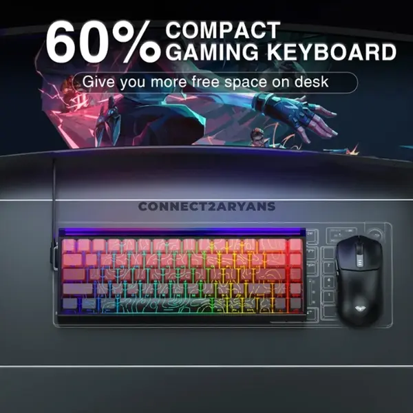 AULA HERO68 HE Gradient Black Red Side-Engraved Wired Hall Effect Magnetic Gaming Keyboard, Dragon King Magnetic Switch, 65% 68-Key Layout, Hot-Swappable PCB, 8K Polling Rate, Up to 128K Scan Rate, 0.01–3.4mm Adjustable Actuation, RGB