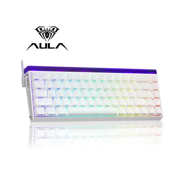 Aula HERO68 White Contour Magnetic Gaming Keyboard, Black King Magnetic Switches, 68-Key Compact Layout, Hall Effect Technology, RGB Backlighting, Esports Gaming Keyboard