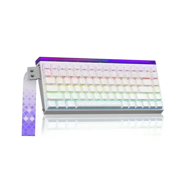 Aula HERO84 White Contour Magnetic Gaming Keyboard, Black King Magnetic Switches, 84-Key Compact Layout, Hall Effect Technology, RGB Backlighting, Esports Gaming Keyboard