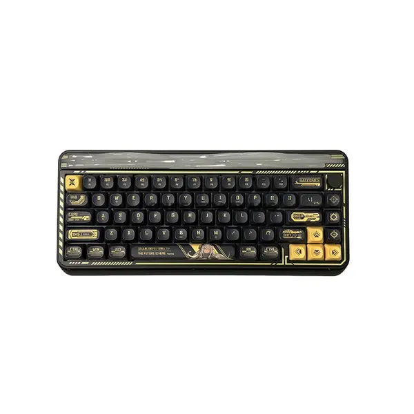 AULA LEOBOG Hi65 Black Tri-Mode 65% Mechanical Gaming Keyboard, Silent Cotton Candy Switch, Gasket-Mounted Design, Hot-Swappable 3/5-Pin PCB, CNC Aluminum Bottom Case, RGB Lighting, Multi-Function Knob, USB-C / 2.4GHz / Bluetooth