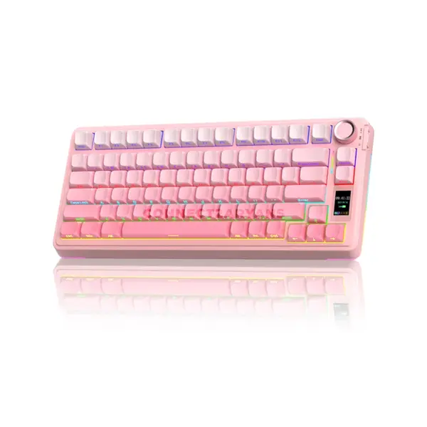 Aula S75 Pro Gradient Pink Wireless Mechanical Gaming Keyboard, Side-Engraved Keycaps, Star Vector (Seiya) Switches, 75% Compact Layout, Tri-Mode Connectivity, RGB Backlighting, Hot-Swappable Keyboard