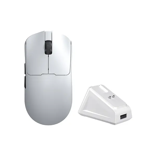 Aula SC380Pro Wireless Gaming Mouse White, PAW3311 Optical Sensor, 12000 DPI, Tri-Mode Connectivity, Ultra-Lightweight 55g Design, Charging Dock Gaming Mouse