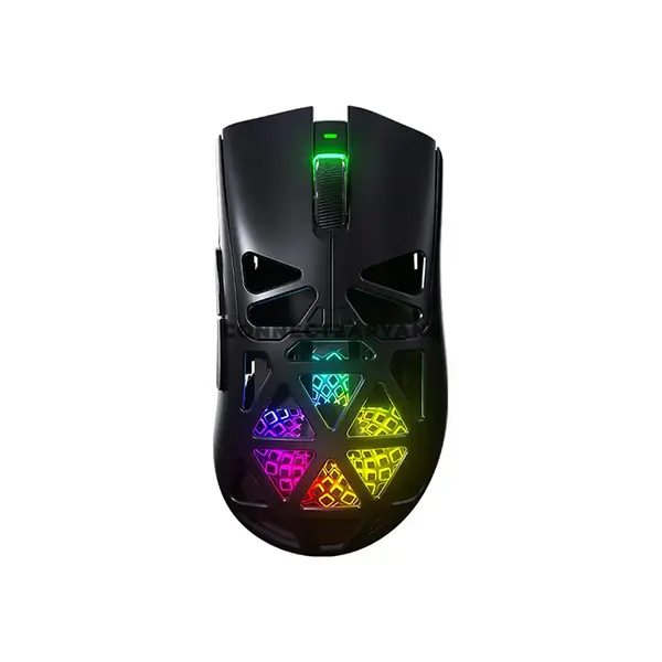 AULA SC620 Black Tri-Mode Wireless Gaming Mouse, 67g Lightweight Honeycomb Design, 3311 Sensor Chip, Wired / 2.4GHz / Bluetooth Connectivity, 400mAh Battery, Ergonomic Esports Mouse