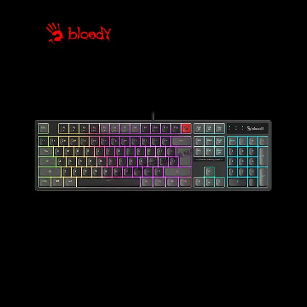 Bloody B230N Neon Backlit Gaming Keyboard Black, Multi-Key Anti-Ghosting, Adjustable Backlighting, Gaming Membrane Keys, Spill Resistant Design, Wired USB Gaming Keyboard
