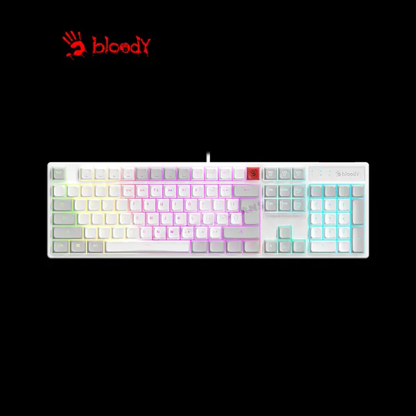 Bloody B230N Neon Backlit Gaming Keyboard White, Multi-Key Anti-Ghosting, Adjustable Backlighting, Gaming Membrane Keys, Spill Resistant Design, Wired USB Gaming Keyboard