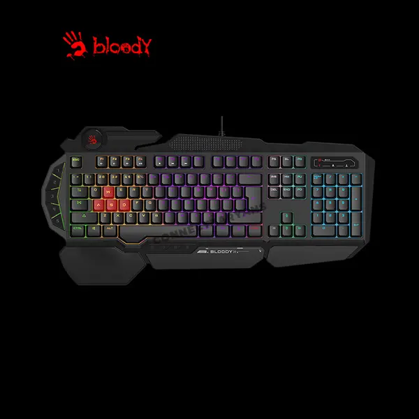 Bloody B310N Black Neon Backlit Gaming Keyboard, LK Light Strike Gaming Keys, Multi-Key Anti-Ghosting, Spill Resistant Design, Wired USB Gaming Keyboard