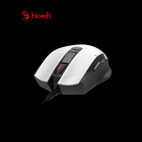 Bloody ES8 Panda White RGB Gaming Mouse, 6000 CPI Optical Sensor, Panda White Edition Design, RGB Lighting Effects, Ergonomic Gaming Design, Wired USB Gaming Mouse