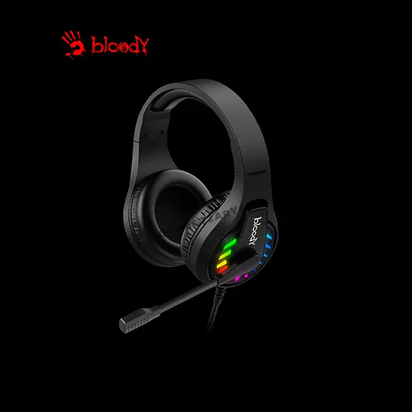 Bloody G230P Black Gaming Headset, Stereo Audio Drivers, Noise-Cancelling Microphone, Comfortable Over-Ear Design, Wired Gaming Headset