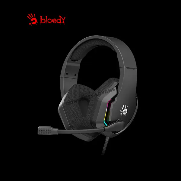 Bloody G260P Black Gaming Headset, Stereo Audio Drivers, Noise-Cancelling Microphone, Comfortable Over-Ear Design, Wired Gaming Headset