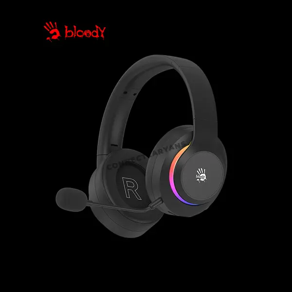 Bloody GR520 Black Wireless Gaming Headset, 2.4GHz Wireless + Bluetooth 5.3 Connectivity, Dual Wireless Mode, Gaming Audio Headset, Integrated Microphone