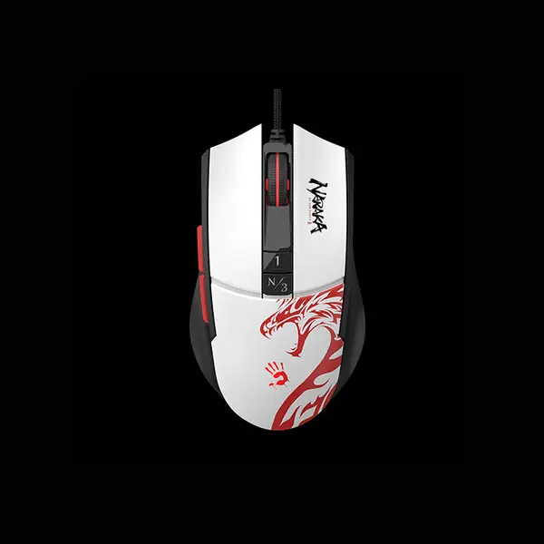 Bloody L65 Max Naraka RGB Gaming Mouse, 12000 CPI MAX BC3332-A Gaming Sensor, Lightweight Honeycomb Design, Naraka Edition, RGB Lighting Effects, Wired USB Gaming Mouse