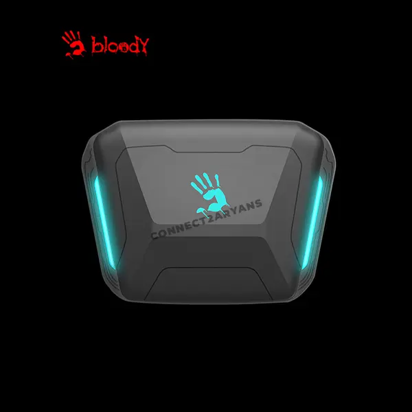 Bloody M70 ANC True Wireless Gaming Earbuds, Bluetooth 5.2 Connectivity, Active Noise Cancellation, Dual ENC Microphones, 24 Hours Total Playtime, Black + Blue Edition