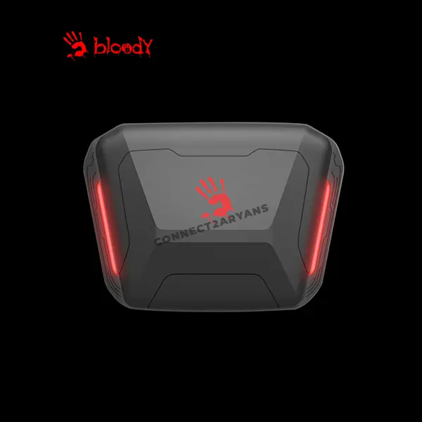 Bloody M70 ANC True Wireless Gaming Earbuds, Bluetooth 5.2 Connectivity, Active Noise Cancellation, Dual ENC Microphones, 24 Hours Total Playtime, Black + Red Edition