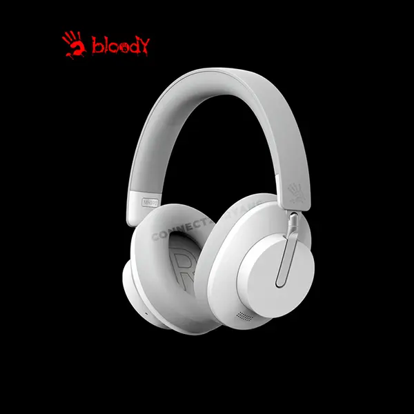 Bloody MH390 White Wireless Headset, Bluetooth 5.3 Connectivity, ENC Omni-Directional Microphone, Stereo Audio Headset, Comfortable Over-Ear Design