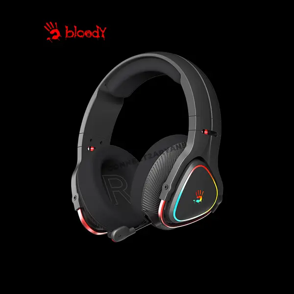 Bloody MR710 Black Wireless Gaming Headset, 2.4GHz Wireless + Bluetooth 5.3 Connectivity, Dual Wireless Mode, Gaming Audio Headset, Integrated Microphone