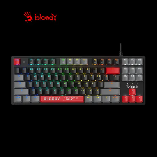 Bloody S310N Energy Red Mecha-Like Gaming Keyboard, Mecha-Like Switch Technology, Energy Red Edition Design, RGB Backlighting, Multi-Key Anti-Ghosting, Wired Gaming Keyboard