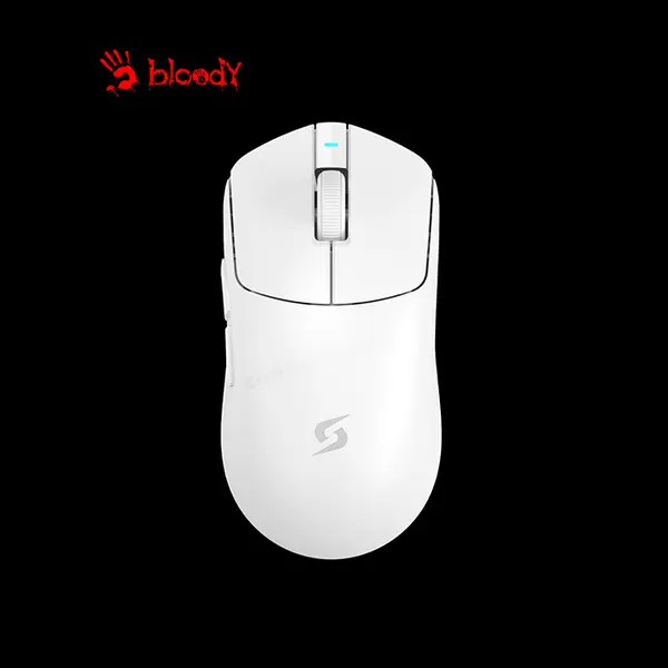 Bloody SG5 Hybrid Speed Wireless Gaming Mouse White, 30000 CPI S-Tier Gaming Sensor, 2.4GHz Wireless & USB Wired Connectivity, 8000Hz Wireless Polling Rate, Esports Gaming Mouse