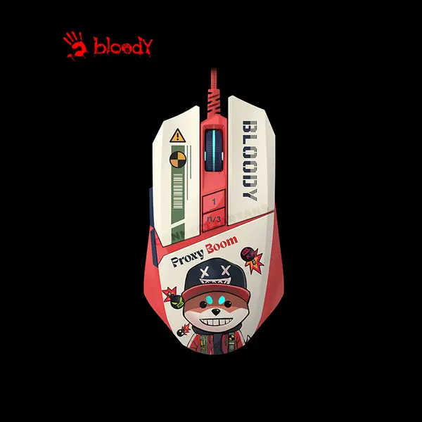 Bloody W63 Max Proxy Boom RGB Gaming Mouse, 10000 CPI MAX BC3332-A Optical Sensor, Lightweight Honeycomb Design, RGB Lighting Effects, Wired USB Gaming Mouse