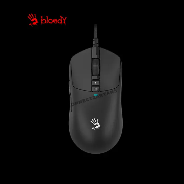 Bloody W72 Ultra Lightweight Gaming Mouse Black, 20000 CPI Alpha 20K Gaming Engine, 2000Hz Report Rate, 62g Ultra-Lightweight Design, RapidSnap Rebound Technology, Wired USB Gaming Mouse
