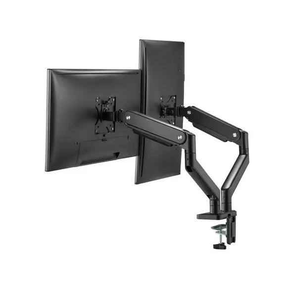 MXG BMA-24U Dual Monitor Arm Mount, Dual Display Support, Aluminum Spring-Assisted Design, Integrated USB 3.0 Cable Management, Matte Black Ergonomic Desk Mount