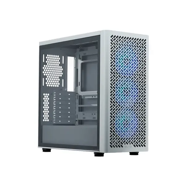 Cooler Master Elite 502 White ARGB Mid Tower ATX PC Case, Tempered Glass Side Panel, ARGB Lighting Design, High-Airflow Gaming Chassis