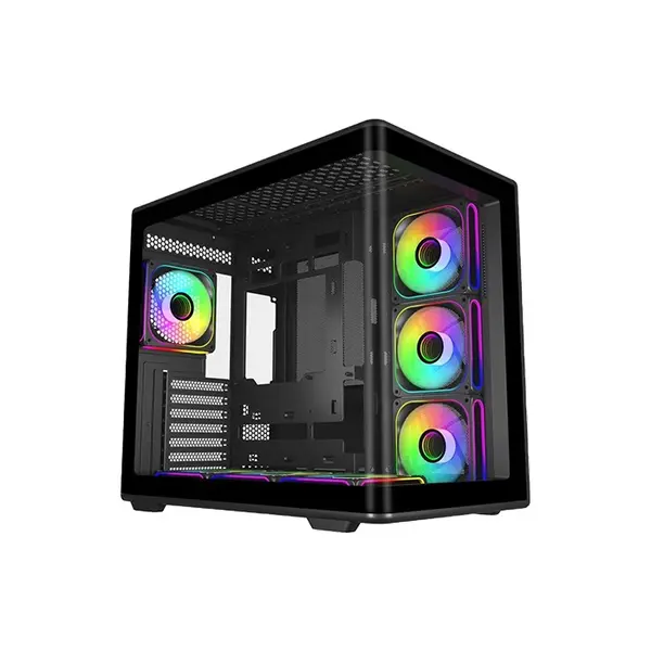 Cooler Master Elite 600 Black ARGB Mid Tower ATX PC Case, Tempered Glass Side Panel, ARGB Lighting Design, High-Airflow Gaming Chassis