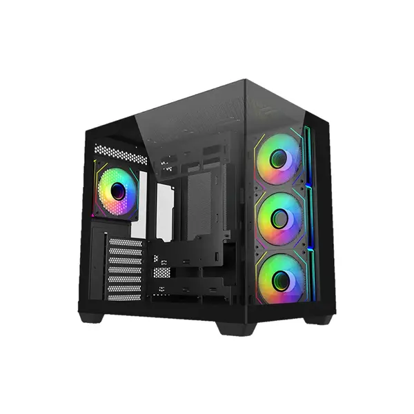 Cooler Master Elite 681 Black ARGB Mid Tower ATX PC Case, Tempered Glass High-Airflow Design, ARGB Lighting Integration, Premium Gaming PC Chassis