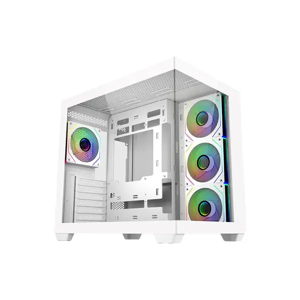 Cooler Master Elite 681 White ARGB Mid Tower ATX PC Case, Tempered Glass High-Airflow Design, ARGB Lighting Integration, Premium Gaming PC Chassis