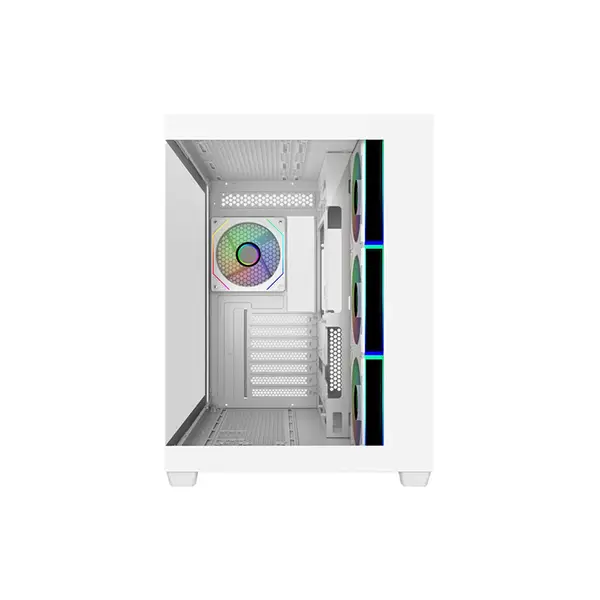 Cooler Master Elite 681 White ARGB Mid Tower ATX PC Case, Tempered Glass High-Airflow Design, ARGB Lighting Integration, Premium Gaming PC Chassis