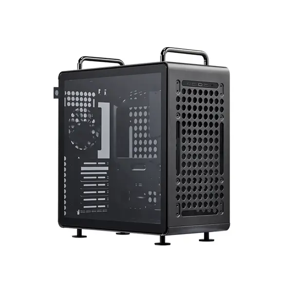Cooler Master Qube 540 Stardust Iron ATX PC Case, Panoramic Tempered Glass Gaming Chassis, Full-View Showcase Design, Premium Gaming and Performance PC Case