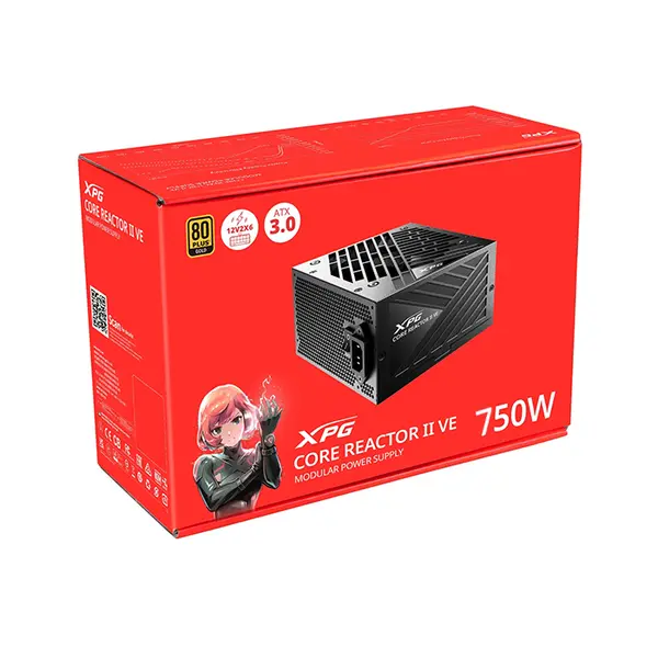 XPG CORE REACTOR II VE 750W Gaming Power Supply, 80 PLUS Gold Certified Efficiency, ATX 3.1 and PCIe 5.1 Ready, Fully Modular Cable Design, 120mm Fluid Dynamic Bearing Fan, High-Performance Gaming PSU