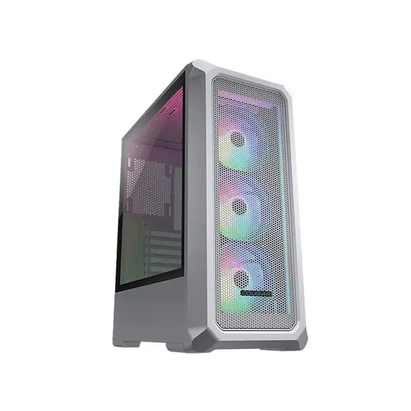 COUGAR Archon 2 Mesh RGB Mid-Tower Gaming Case White Edition, High-Airflow Mesh Front Design, Tempered Glass Side Panel, RGB Fan Equipped Gaming Chassis