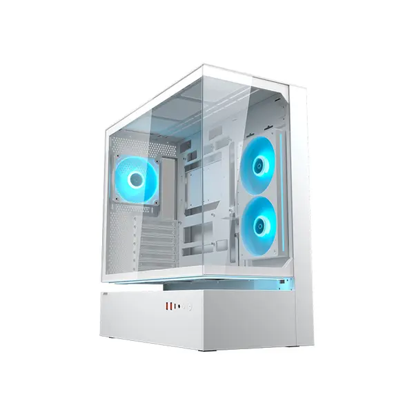 COUGAR CFV235 Series Mid-Tower Gaming Case White Edition, Tempered Glass Gaming Chassis, High-Airflow Cooling Design, Premium Gaming PC Case