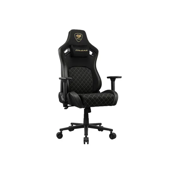 COUGAR DEFENSOR F Black Gold Gaming Chair, 4D Folding Armrests, Ergonomic Racing Style Design, Premium Comfort Gaming and Office Chair