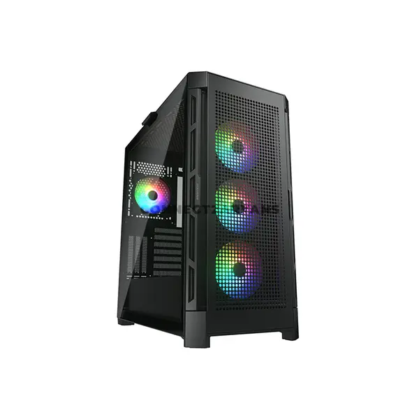 COUGAR Duoface Pro RGB Black Mid Tower PC Case with Dual Interchangeable Front Panels, 4×120mm ARGB Fans, Tempered Glass Side Panel, USB Type-C Gen 2, E-ATX Support, 390mm GPU Clearance