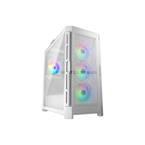 COUGAR Duoface Pro RGB White Mid Tower PC Case with Dual Interchangeable Front Panels, 4×120mm ARGB Fans, Tempered Glass Side Panel, USB Type-C Gen 2, E-ATX Support, 390mm GPU Clearance