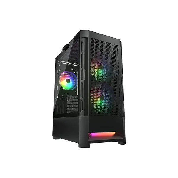 COUGAR Duoface RGB Mid-Tower Gaming Case Black Edition, Dual Front Panel Design, High-Airflow Tempered Glass Chassis, RGB Gaming PC Case