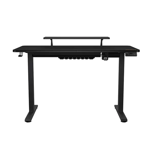 COUGAR E-STAR 120 Electric Height Adjustable Gaming Desk Black, 120 × 60cm Carbon Fiber Textured Surface, Dual Memory Presets, Independent Monitor Stand, Full Desk Mouse Pad & Cable Management