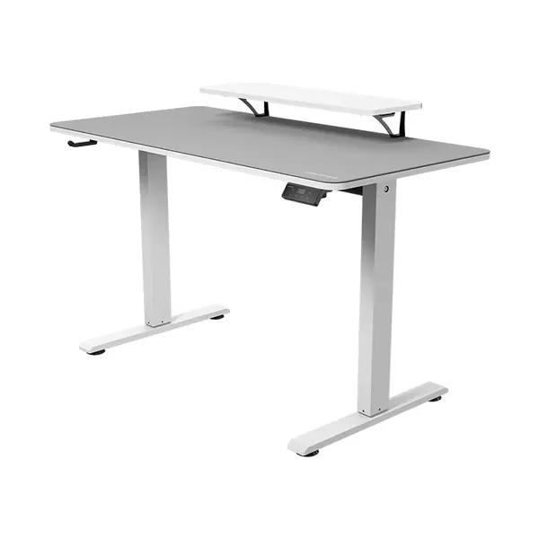 COUGAR E-STAR 120 Electric Height Adjustable Gaming Desk White, 120 × 60cm Carbon Fiber Textured Surface, Dual Memory Presets, Independent Monitor Stand, Full Desk Mouse Pad & Cable Management