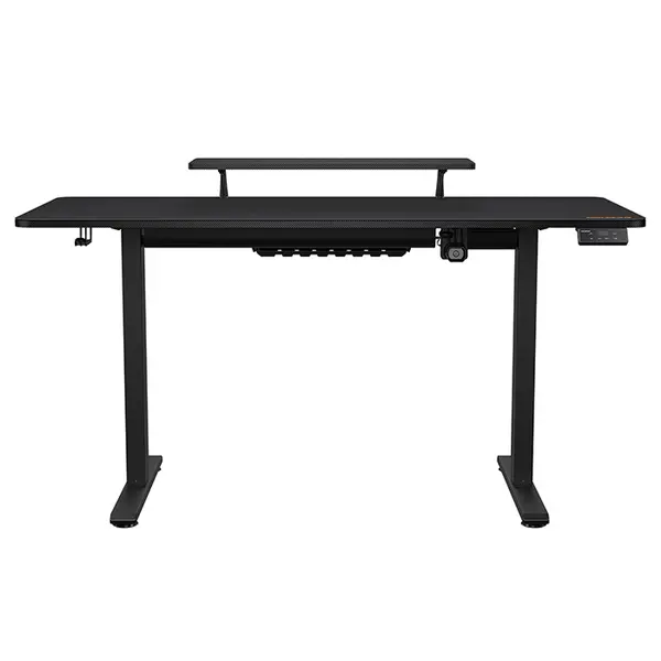 COUGAR E-STAR 140 Electric Height Adjustable Gaming Desk Black, 140 × 60cm Carbon Fiber Textured Surface, Dual Memory Presets, Independent Monitor Stand, Full Desk Mouse Pad & Cable Management