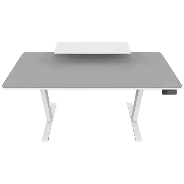 COUGAR E-STAR 140 Electric Height Adjustable Gaming Desk White, 140 × 60cm Carbon Fiber Textured Surface, Dual Memory Presets, Independent Monitor Stand, Full Desk Mouse Pad & Cable Management
